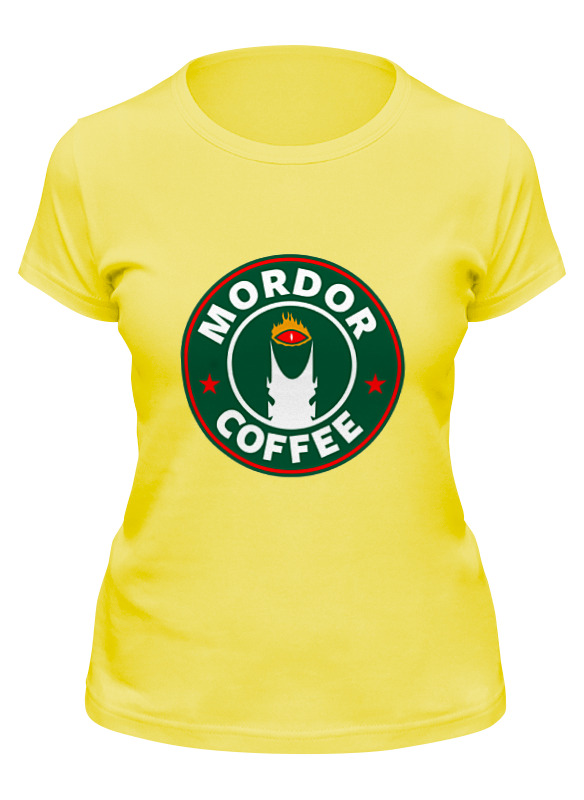 

Футболка женская Printio Mordor coffee желтая M, Желтый, Mordor coffee