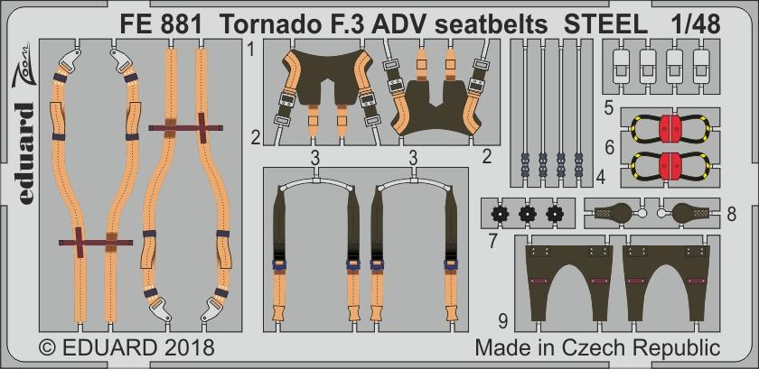 

Фототравление Eduard Tornado F.3 ADV стальные ремни