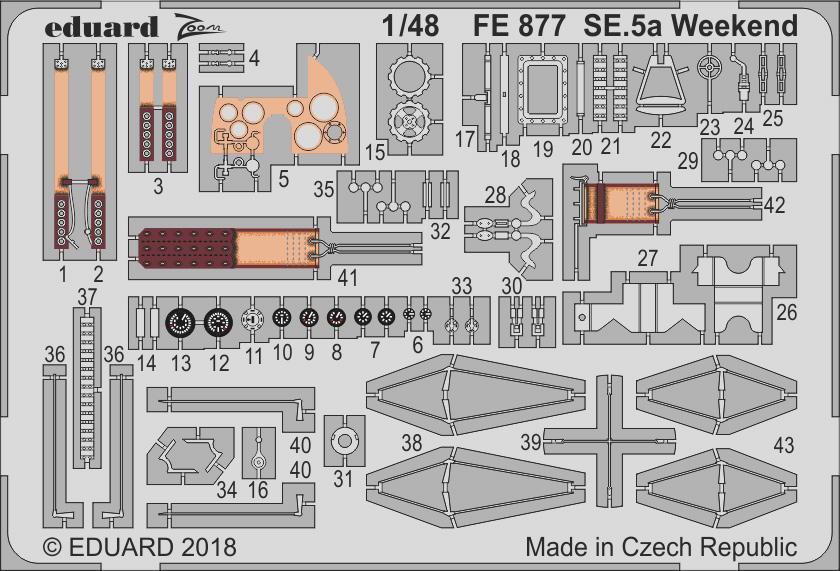 

Фототравление Eduard FE877 SE.5a Weekend 1/48