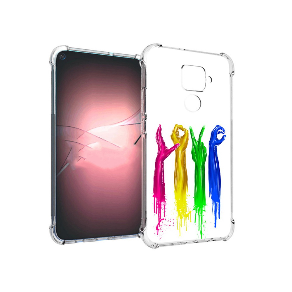 

Чехол MyPads Tocco для Huawei Nova 5i Pro яркие руки love, Прозрачный, Tocco