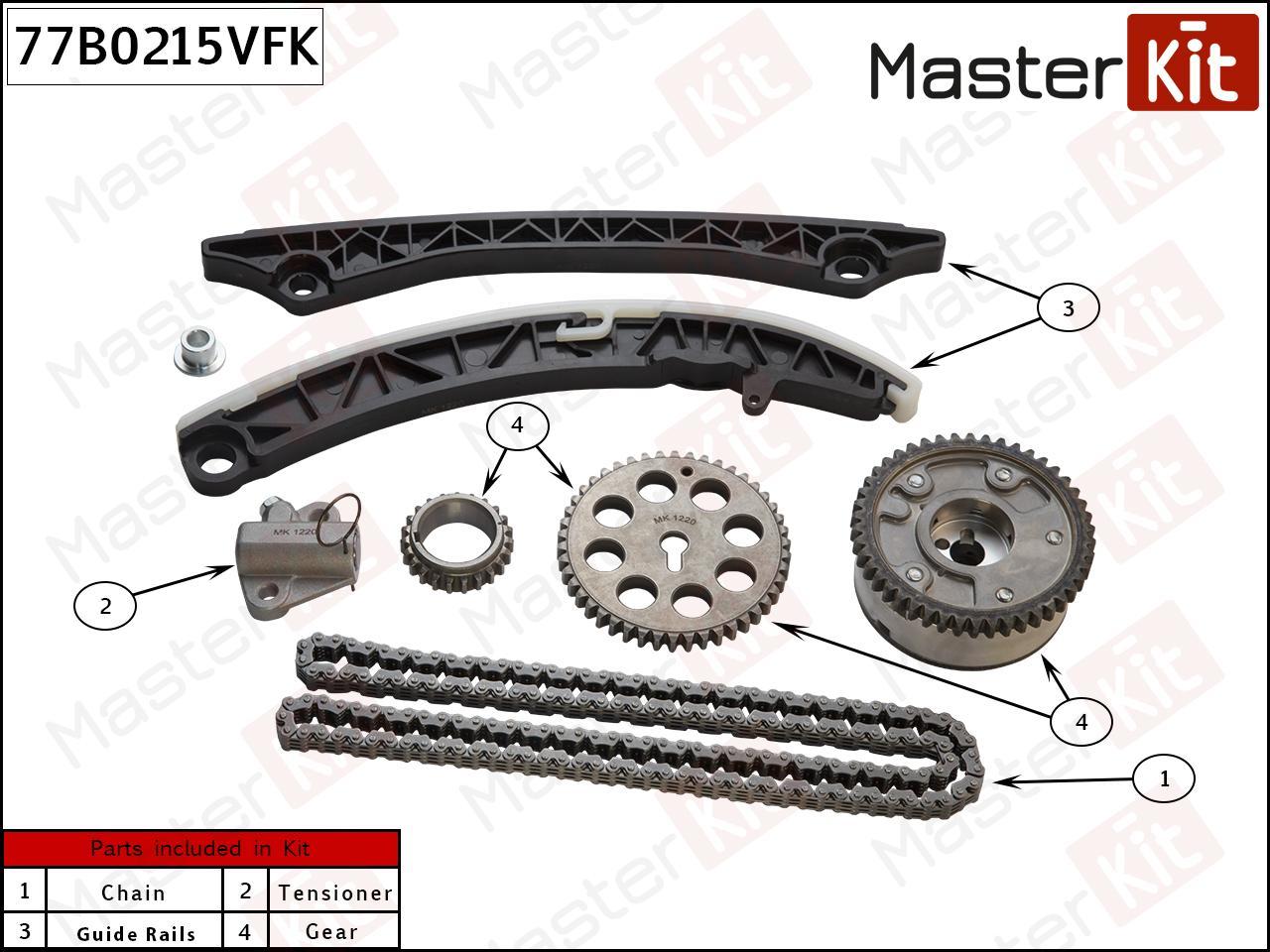 

MASTERKIT к-кт цепи ГРМ SUZUKI GRAND VITARA 2.4L J24B 08-