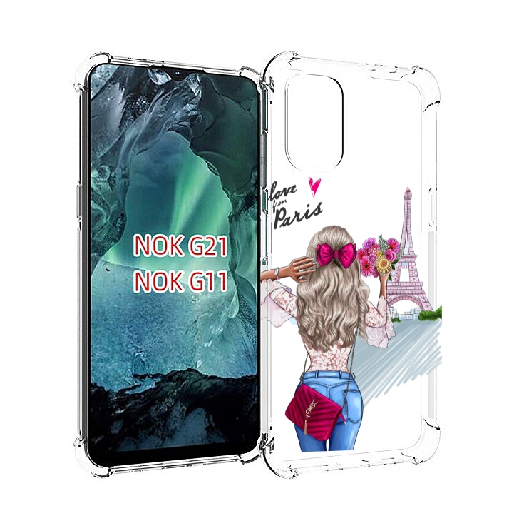 

Чехол Mypads Парижанка Женский Для Nokia G11/G21, Прозрачный, Tocco
