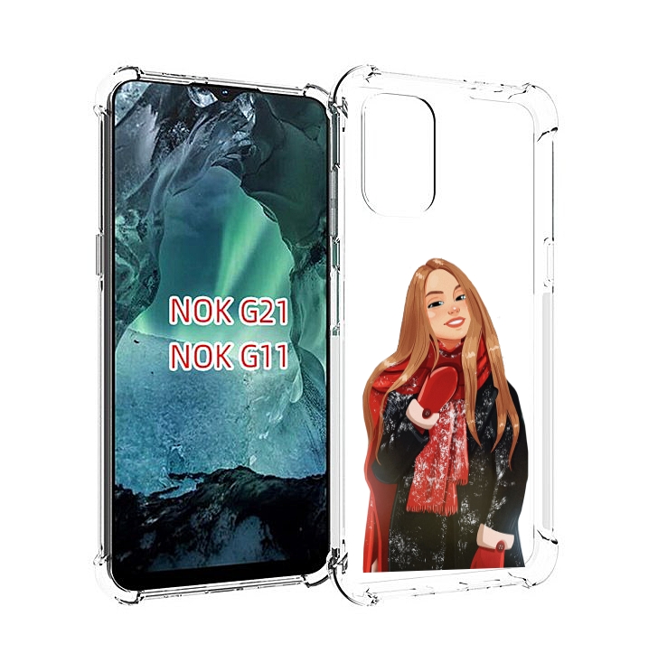

Чехол Mypads Новогодний-Зимний-Арт Женский Для Nokia G11/G21, Прозрачный, Tocco