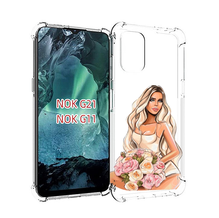 

Чехол Mypads Нежная-Девушка Женский Для Nokia G11/G21, Прозрачный, Tocco