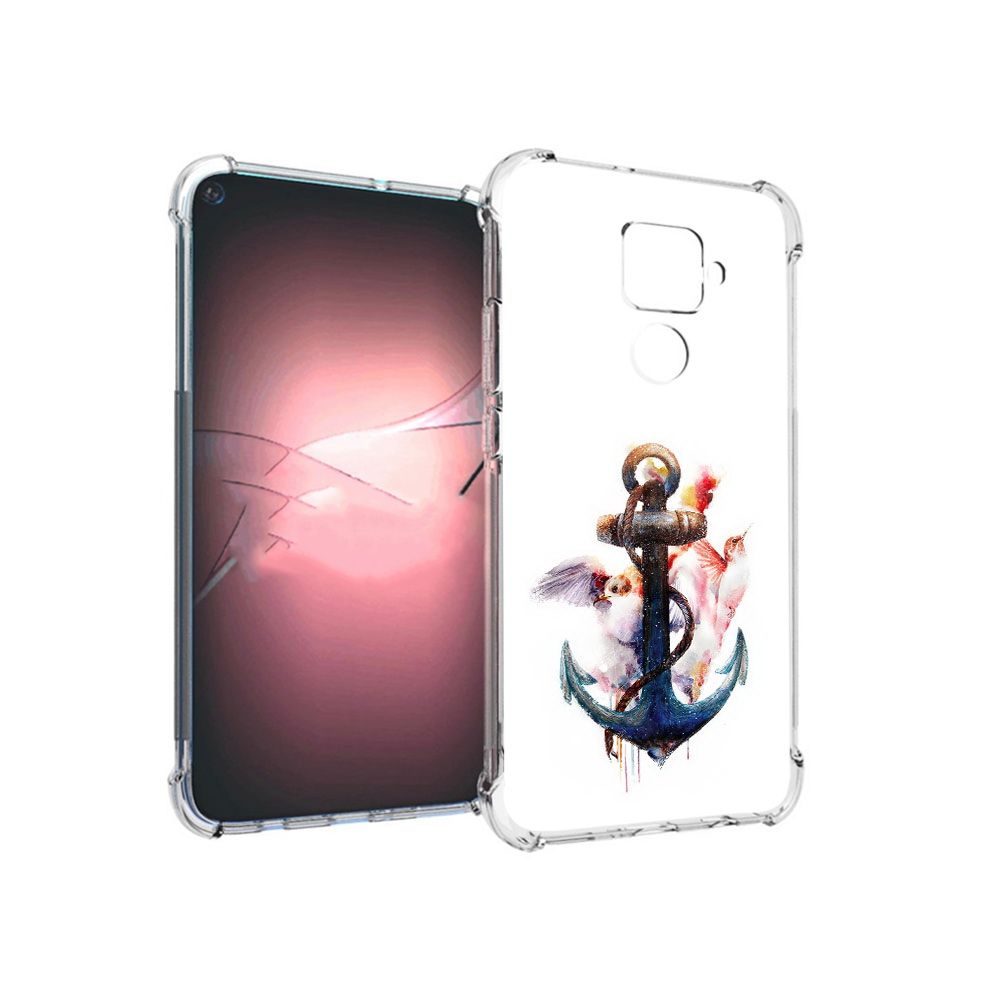 

Чехол MyPads Tocco для Huawei Nova 5i Pro якорь с птицами, Прозрачный, Tocco