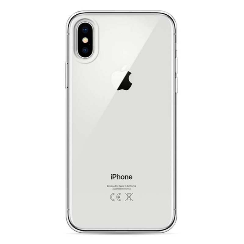 

Чехол силиконовый для iPhone X/XS, с защитой камеры, прозрачный