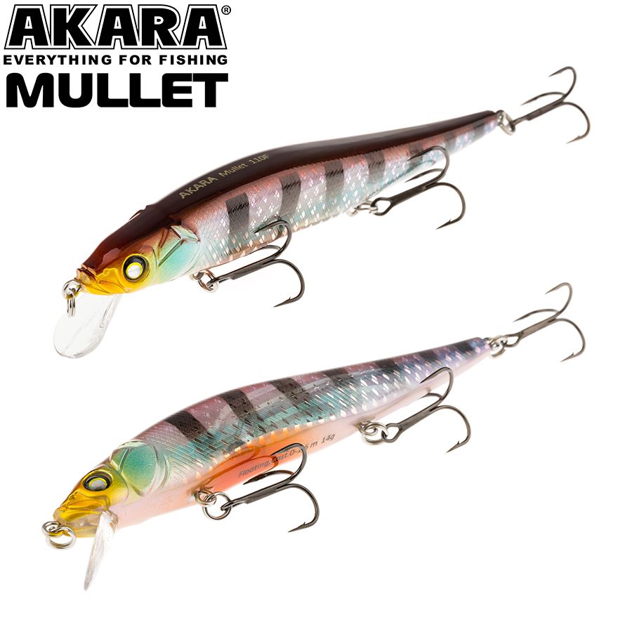 

Воблер Akara Mullet 110F 14 гр 1/2 oz 4,3 in A209, Разноцветный, Mullet