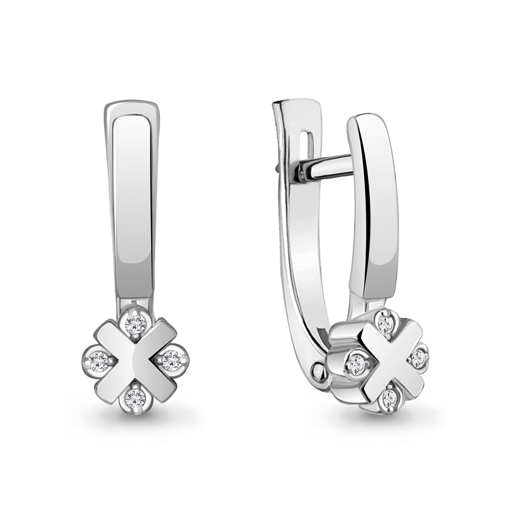 

Серьги из серебра с бриллиантом Aquamarine Aquamarine 040229_925_р, 040229_925_р