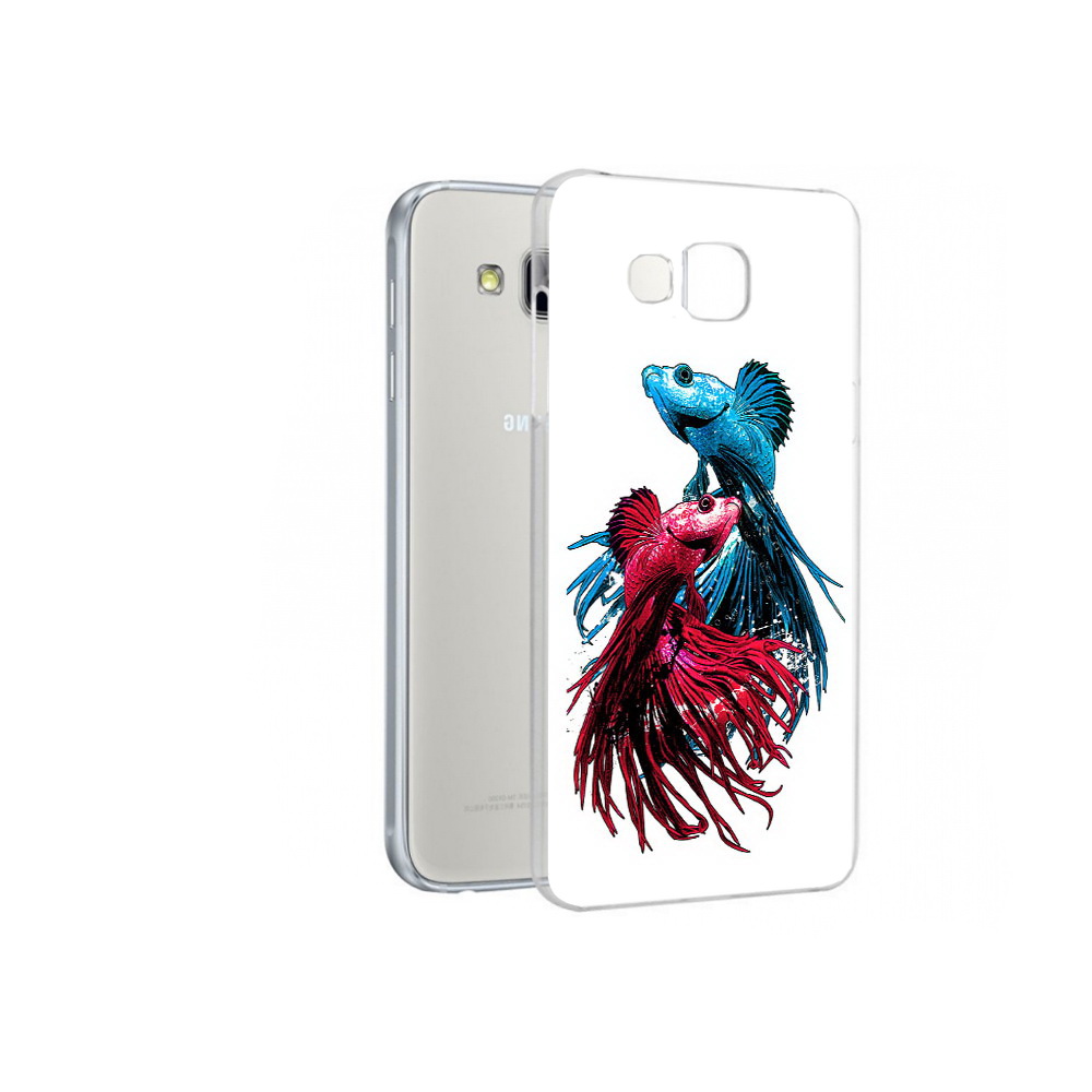 

Чехол MyPads Tocco для Samsung Galaxy A7 рыбы петушки, Прозрачный, Tocco