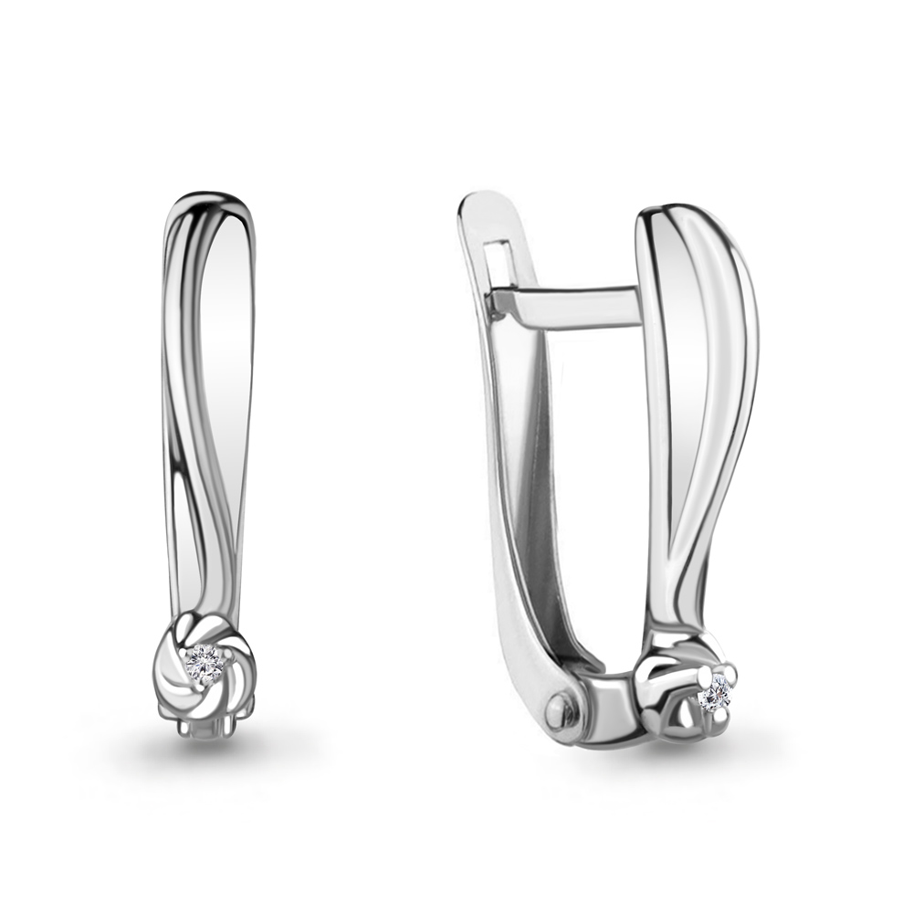 

Серьги из серебра с бриллиантом Aquamarine Aquamarine 040161_925_р, 040161_925_р