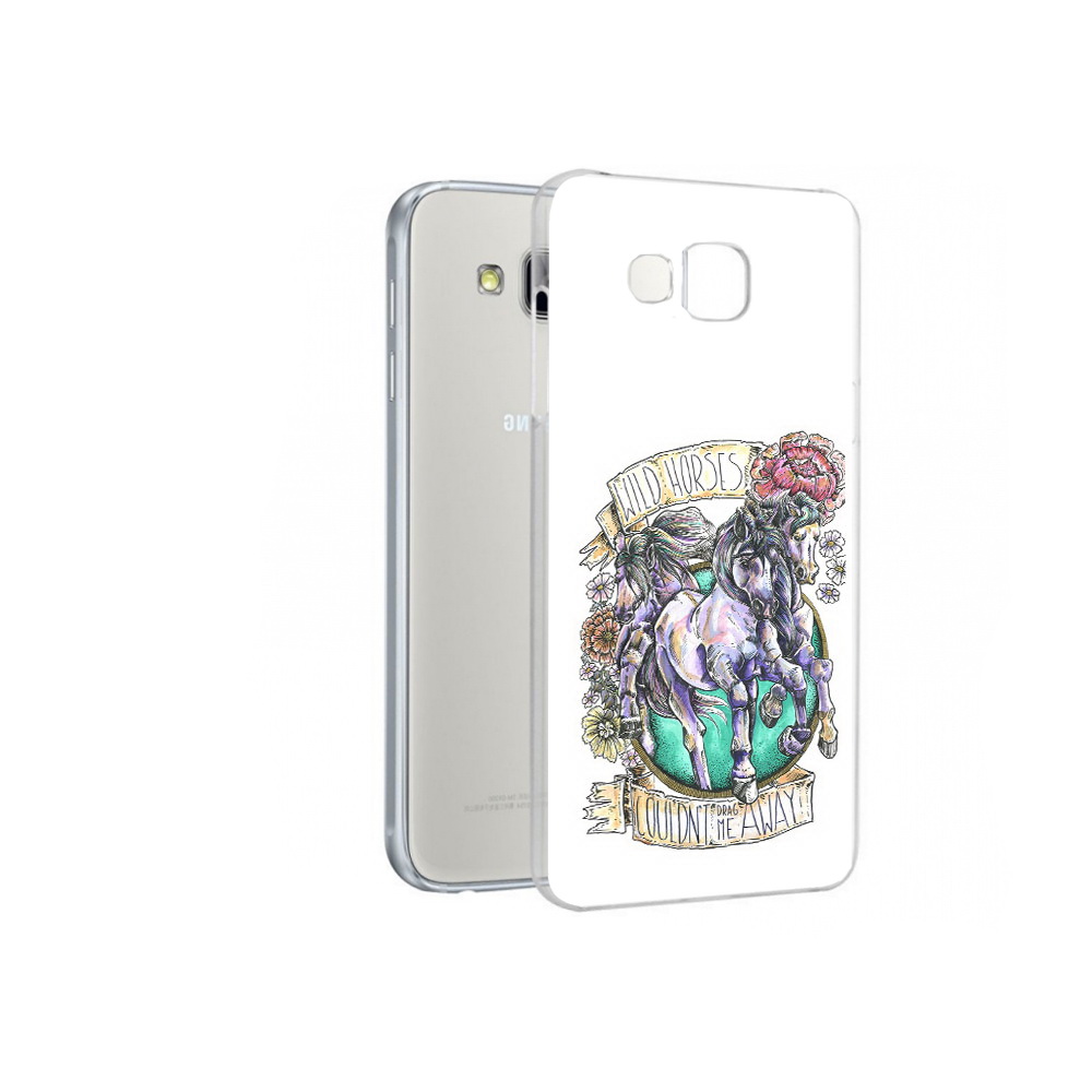 

Чехол MyPads Tocco для Samsung Galaxy A7 рисунок коней в цветах, Прозрачный, Tocco