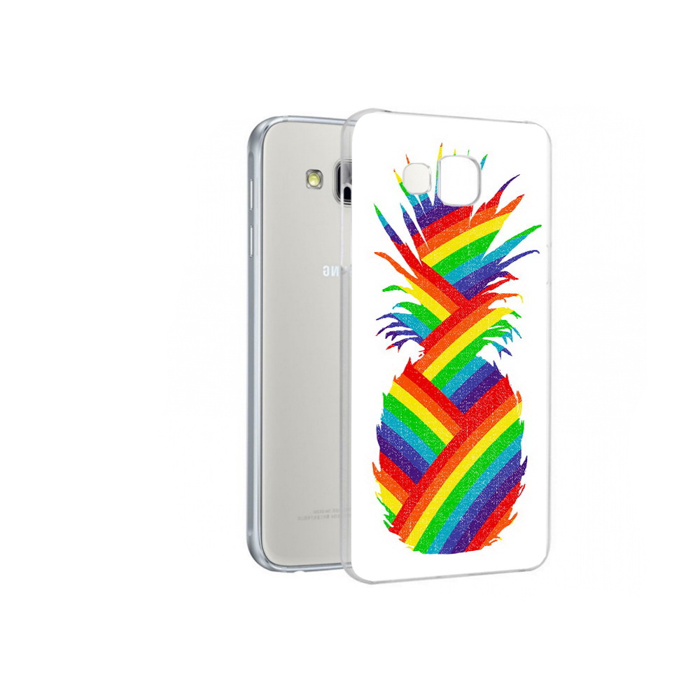 

Чехол MyPads Tocco для Samsung Galaxy A7 радужный ананас, Прозрачный, Tocco