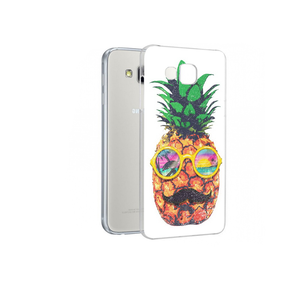 

Чехол MyPads Tocco для Samsung Galaxy A7 прикольный ананас с лицом, Прозрачный, Tocco