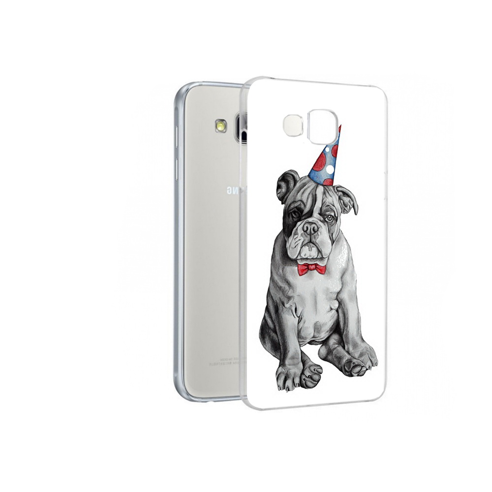 

Чехол MyPads Tocco для Samsung Galaxy A7 праздничный щенок, Прозрачный, Tocco