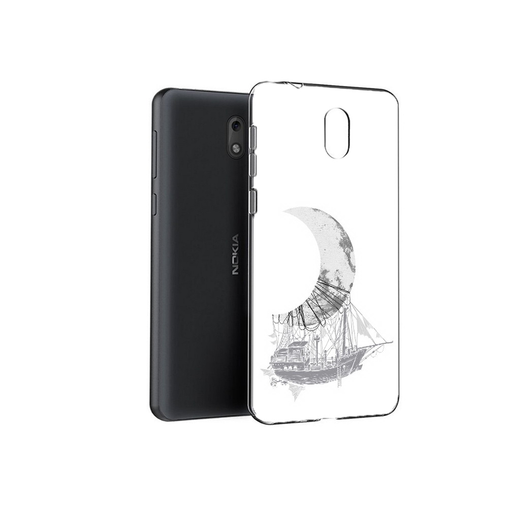 

Чехол MyPads Tocco для Nokia 6 черно белый корабль полумесяц (PT60992.93.684), Прозрачный, Tocco
