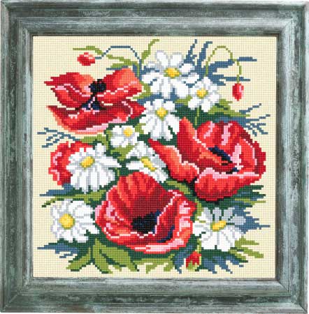 

Borovsky&Sons (страмин), Чарiвниця, Маки с ромашками, 25*25 см
