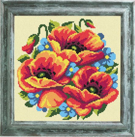 

Borovsky&Sons (страмин), Чарiвниця, Маки и незабудки, 25*25 см