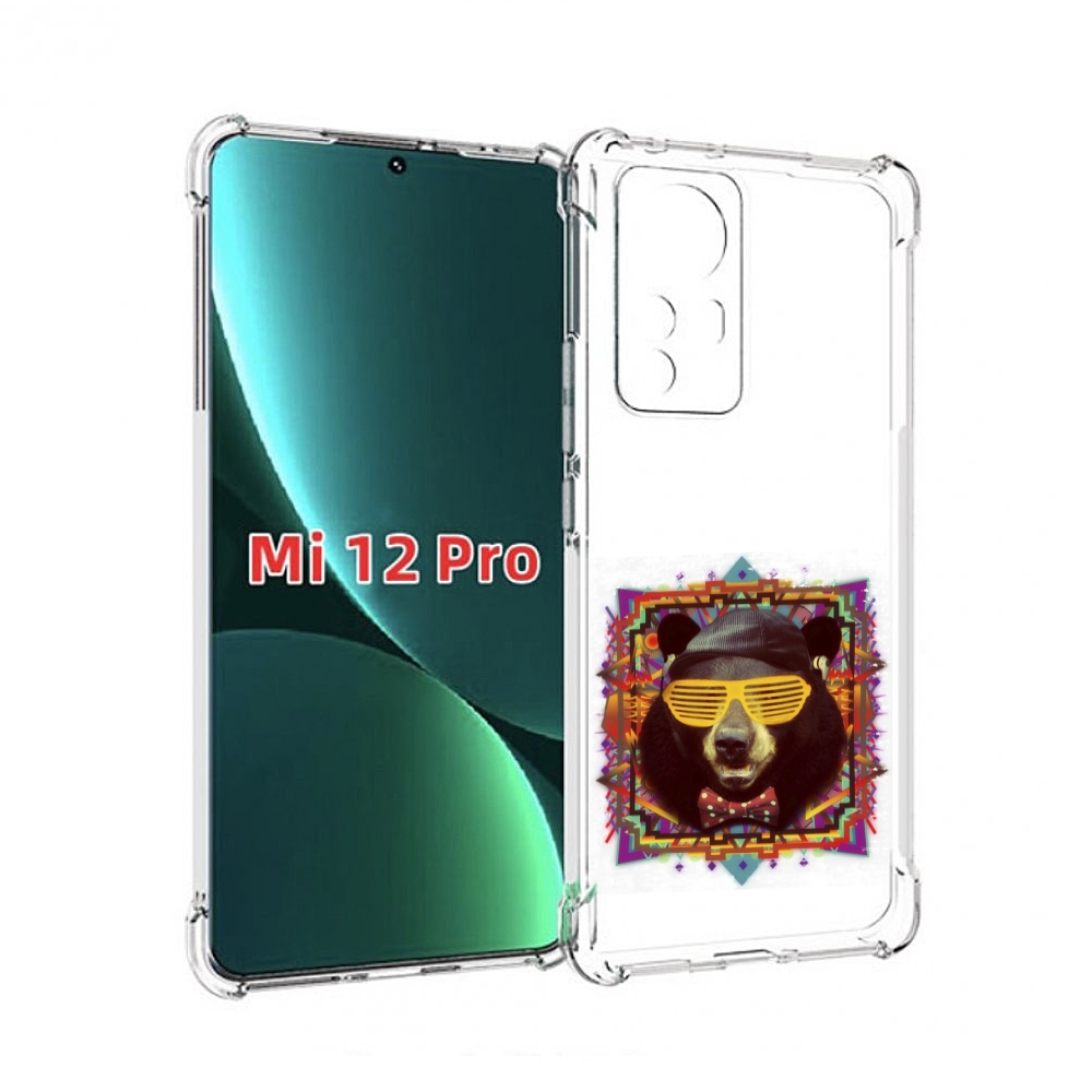 

Чехол MyPads Медведь в очках для Xiaomi 12S Pro, Прозрачный, Tocco