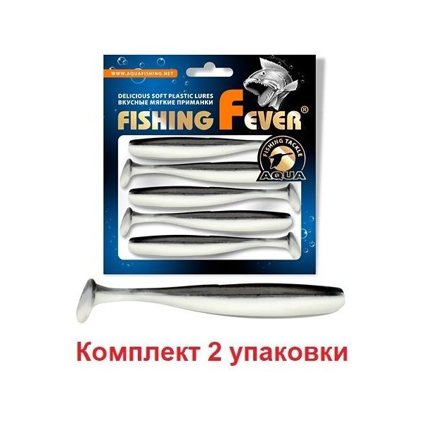 

Мягкая силиконовая приманка риппер AQUA FishingFever SLIM (2.5 / WB (бело-черный) / 10 /, FishingFever Slim