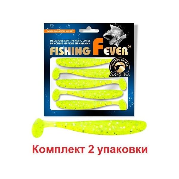 

Мягкая силиконовая приманка риппер AQUA FishingFever SLIM (2.5 / 203 (прозрачно-желтый с, FishingFever Slim