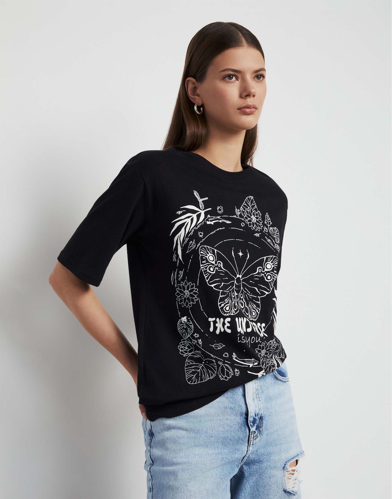 

Футболка женская Gloria Jeans GKT025830 черный XS/164, GKT025830