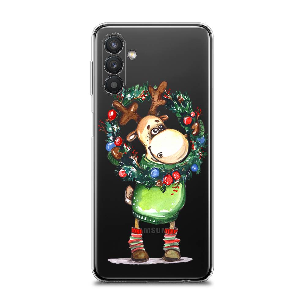 

Чехол на Samsung Galaxy A13 5G/A04s "Олень с новогодним венком", 2104150-4