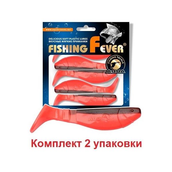 

Мягкая силиконовая приманка риппер AQUA FishingFever FLAT (2.5 / WH10 (красно-коричневый), FishingFever Flat