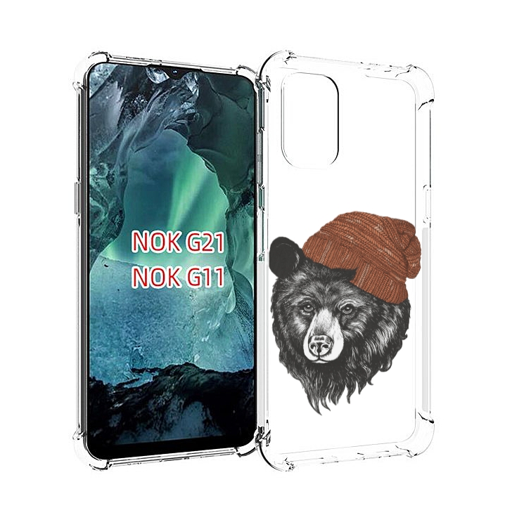 

Чехол Mypads Медведь В Шапке 2 Для Nokia G11/G21, Прозрачный, Tocco