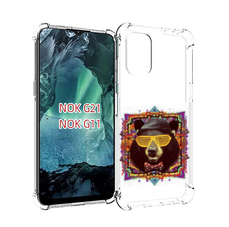 

Чехол Mypads Медведь В Очках Для Nokia G11/G21, Прозрачный, Tocco