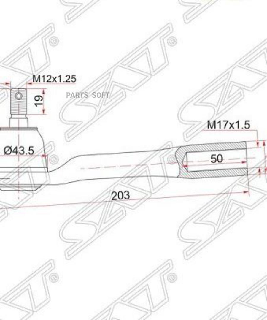 

SAT ST4422A010 Наконечник рулевой MITSUBISHI L200/PAJERO/MONTERO SPORT/TRITON 08- RH