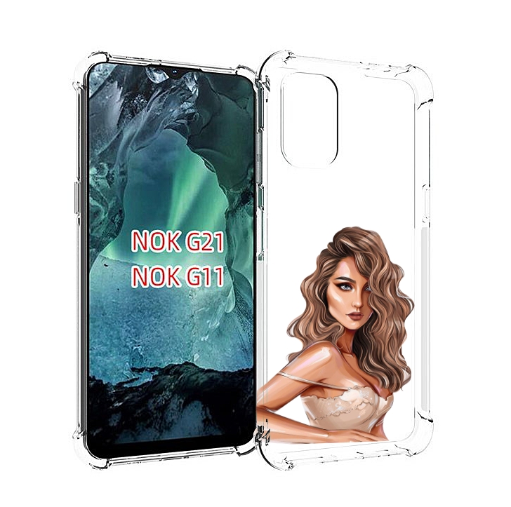 

Чехол Mypads Кудрявая-Девушка Женский Для Nokia G11/G21, Прозрачный, Tocco