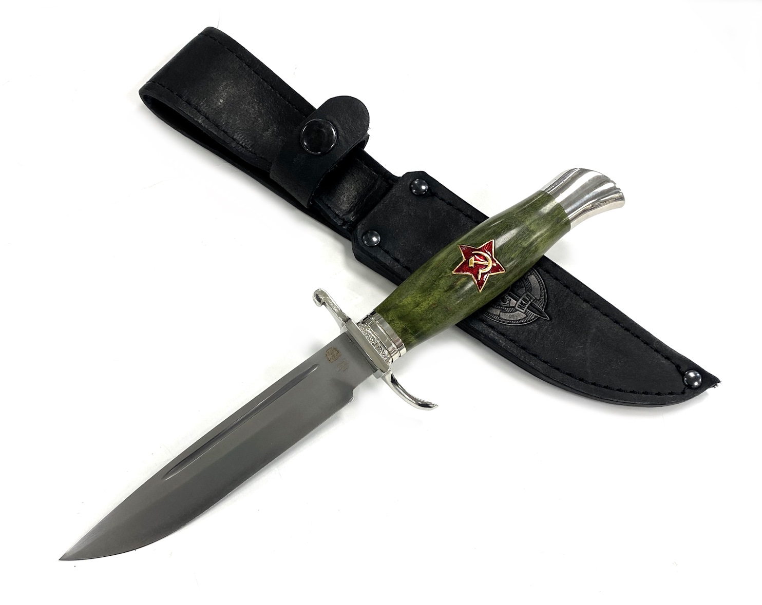 

Нож Мастерская Сковородихина Финка НКВД со звездой, сталь К340, стаб. карельская береза, Зеленый, Финка НКВД со звездой