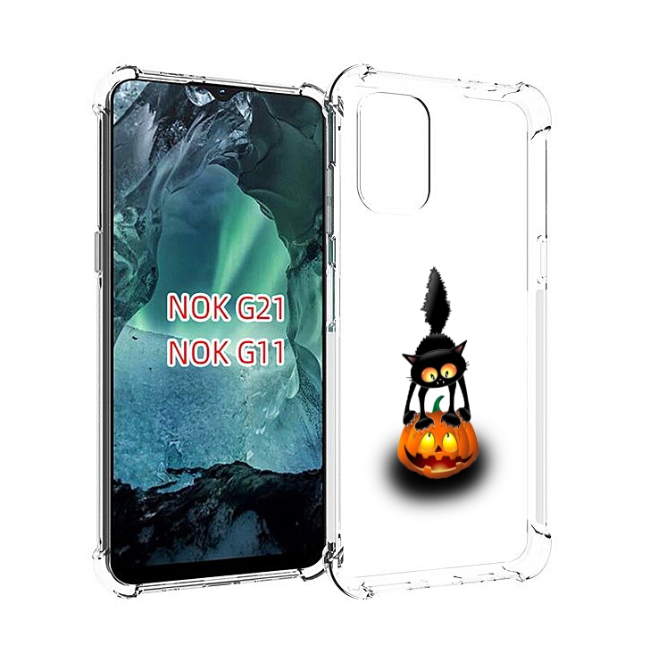 

Чехол Mypads Котик С Тыквой Для Nokia G11/G21, Прозрачный, Tocco