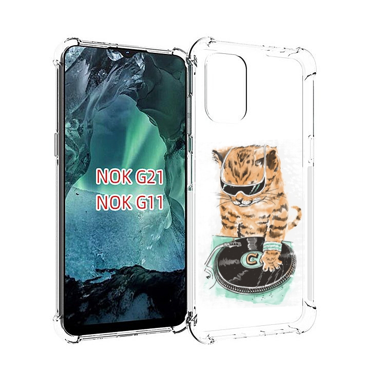 Чехол Mypads Кот Диджей Для Nokia G11/G21