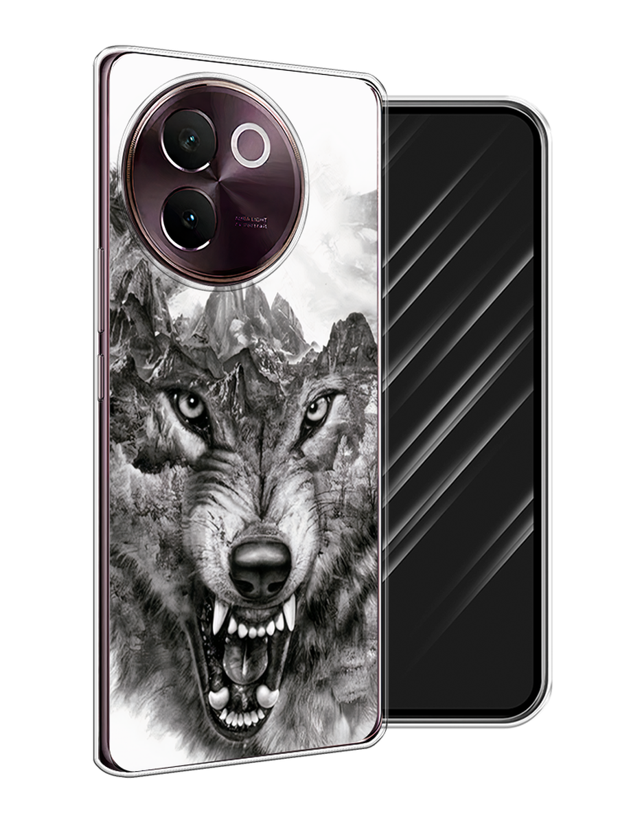 

Чехол Awog на Vivo V30e "Волк в горах", Серый;белый;бежевый, 2610550-1
