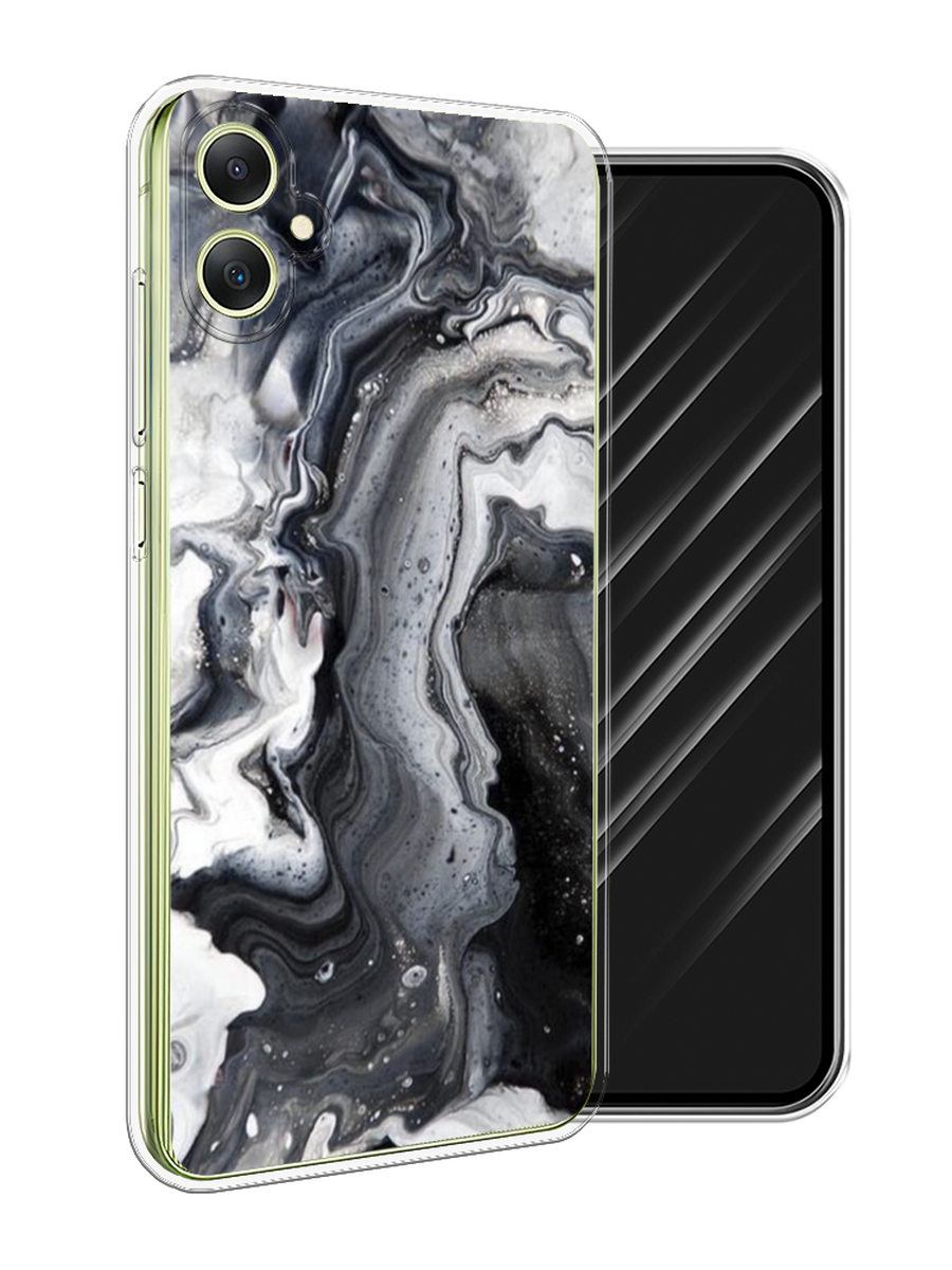 

Чехол Awog на Samsung Galaxy A06 "Бело-черные сложные полосы", Серый;серебристый;белый, 2110150-1