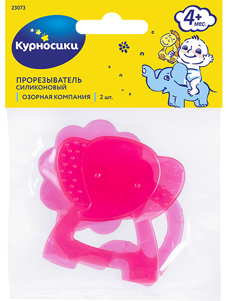 

Прорезыватели Курносики Озорная компания силиконовые 2 шт в ассортименте