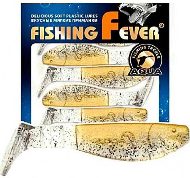 

Мягкая силиконовая приманка риппер AQUA FishingFever FLAT (11.8 / WH05 (прозрачно-золотой, Золотистый, FishingFever Flat