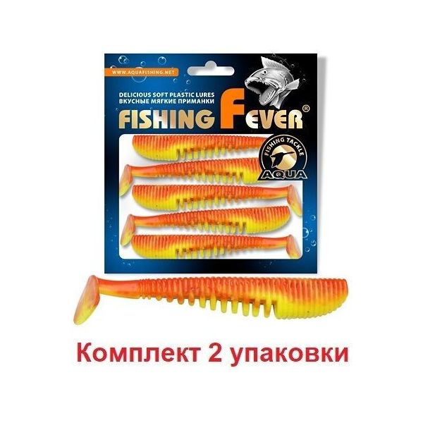 

Мягкая силиконовая приманка риппер AQUA FishingFever COMB (057 (желто-оранжевый) / 10 /, FishingFever Comb