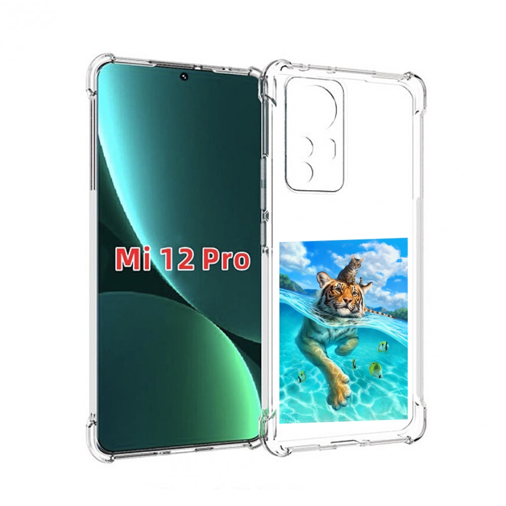 

Чехол MyPads Кот-на-тигре для Xiaomi 12S Pro, Прозрачный, Tocco