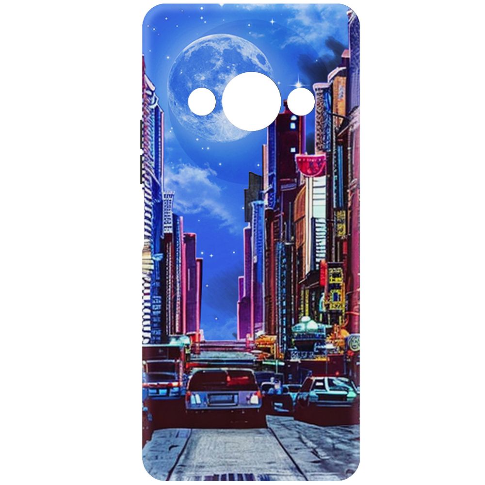 

Чехол-накладка Krutoff Soft Case Ночной город для Xiaomi Poco C61 черный
