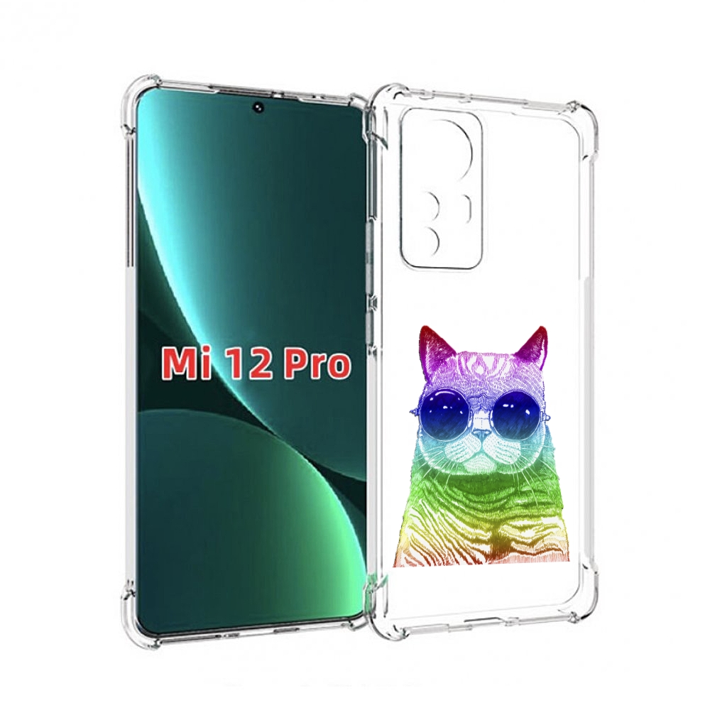 

Чехол MyPads Кот в очках для Xiaomi 12S Pro, Прозрачный, Tocco