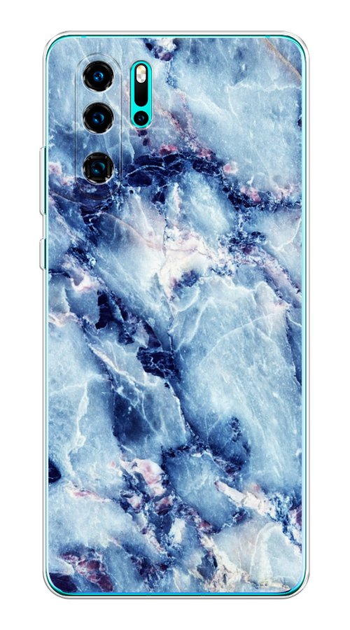 

Чехол на Huawei P30 Pro "Мрамор с синими прожилками", Синий, 67650-3