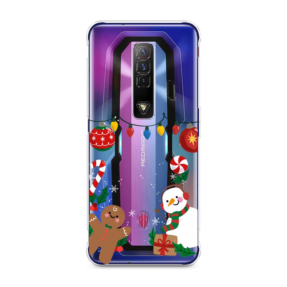 

Чехол на ZTE Nubia Red Magic 7 "Новогоднее настроение", Коричневый;красный;зеленый, 135950-5