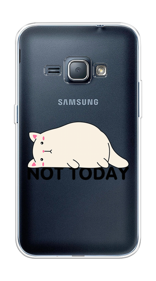 

Чехол на Samsung Galaxy J1 2016 "Cat not today", Белый;розовый;черный, 22150-1