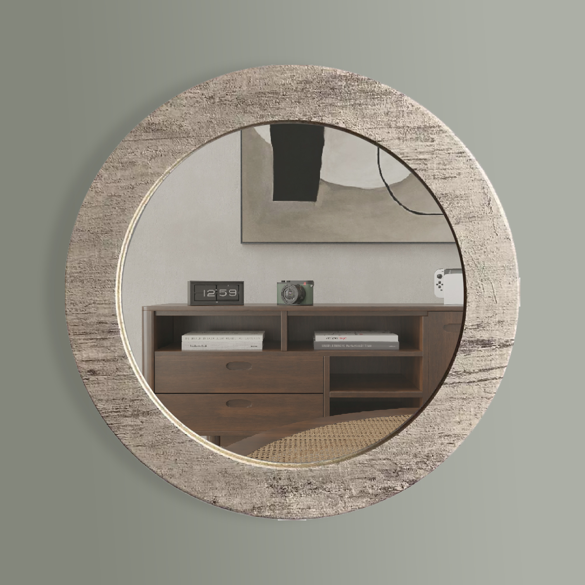 Зеркало в раме Postermarket круглое шпат 34 см