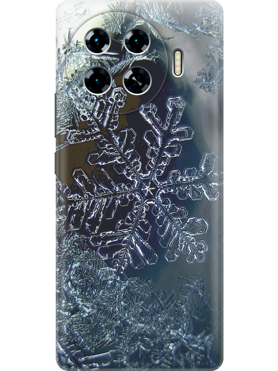 

Силиконовый чехол на Tecno Spark 20 Pro+ с принтом "Макро снежинка", Прозрачный;синий;черный, 783985041
