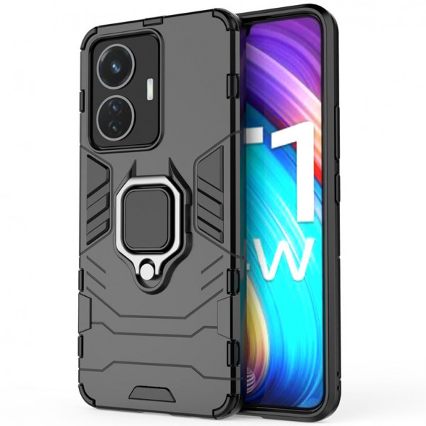 

Противоударный чехол Transformer Ring для Vivo T1 44w, черный, Transformer Ring