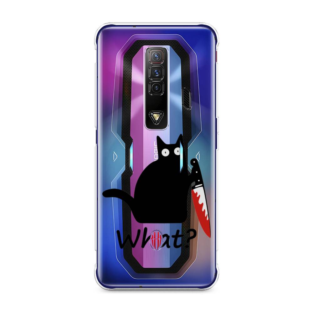 

Чехол на ZTE Nubia Red Magic 7 "Котик с ножом", Черный;красный, 135950-6