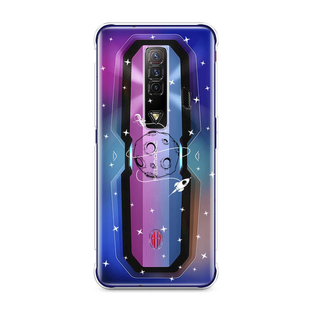 

Чехол на ZTE Nubia Red Magic 7 "Полет вокруг луны", Белый;серый;черный, 135950-2